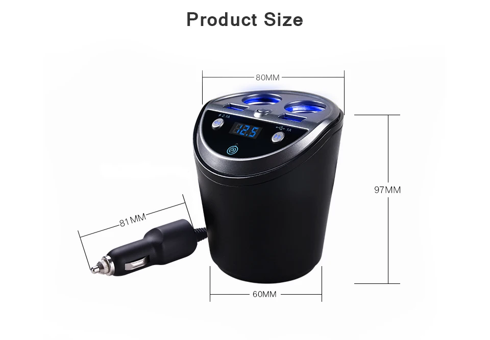 ANLUD Bluetooth, беспроводной автомобильный fm-передатчик, mp3-плеер, держатель для чашки, автомобильный комплект, fm-радио, двойной USB, автомобильный прикуриватель