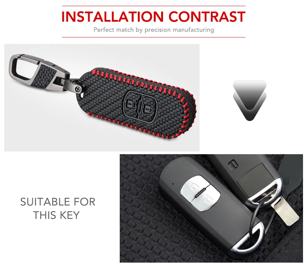 Авто углеродное волокно автомобильный Стайлинг Смарт 2 3 брелок Защитные Чехлы