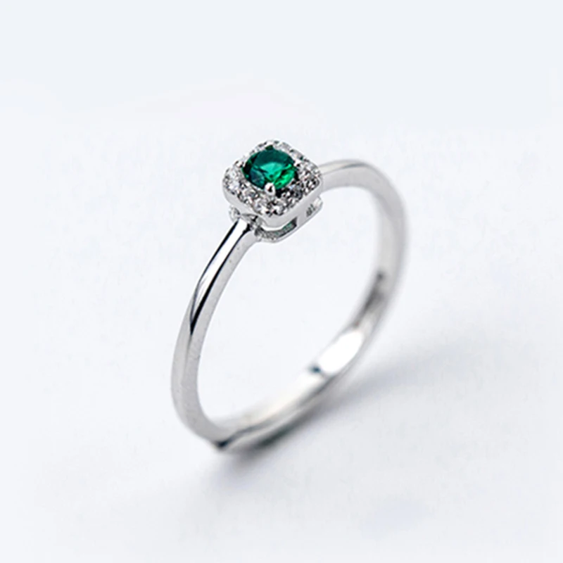 Классические женские кольца с зеленым квадратным вырезом AAA блестящий фианит из