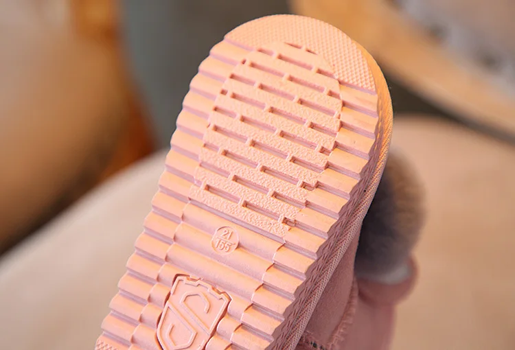 Size21-37 зимние ботинки с героями мультфильмов для малышей; Детские брендовые модные ботинки из натуральной кожи для маленьких девочек; Детские Черные Теплые ботильоны с помпоном