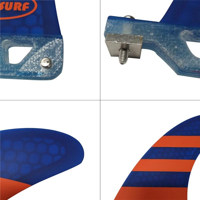 

Surf Longboard Fins Surfboard Single Fin 7" Surf Blue/Red color Surfing Fin 7 Length