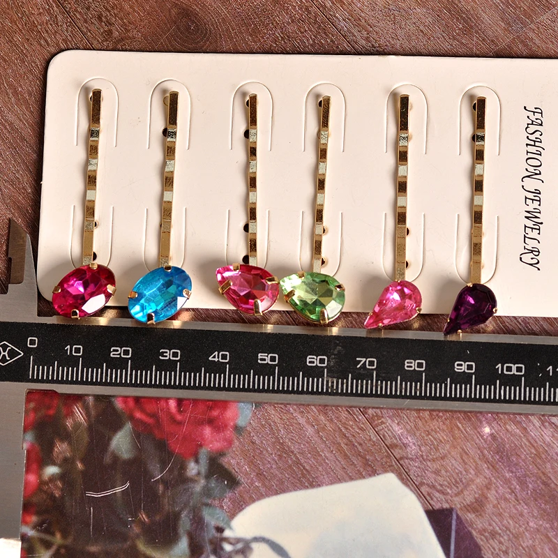 Женская заколка в полоску фиолетово зеленая розовая Подарочная 2019|Украшения для