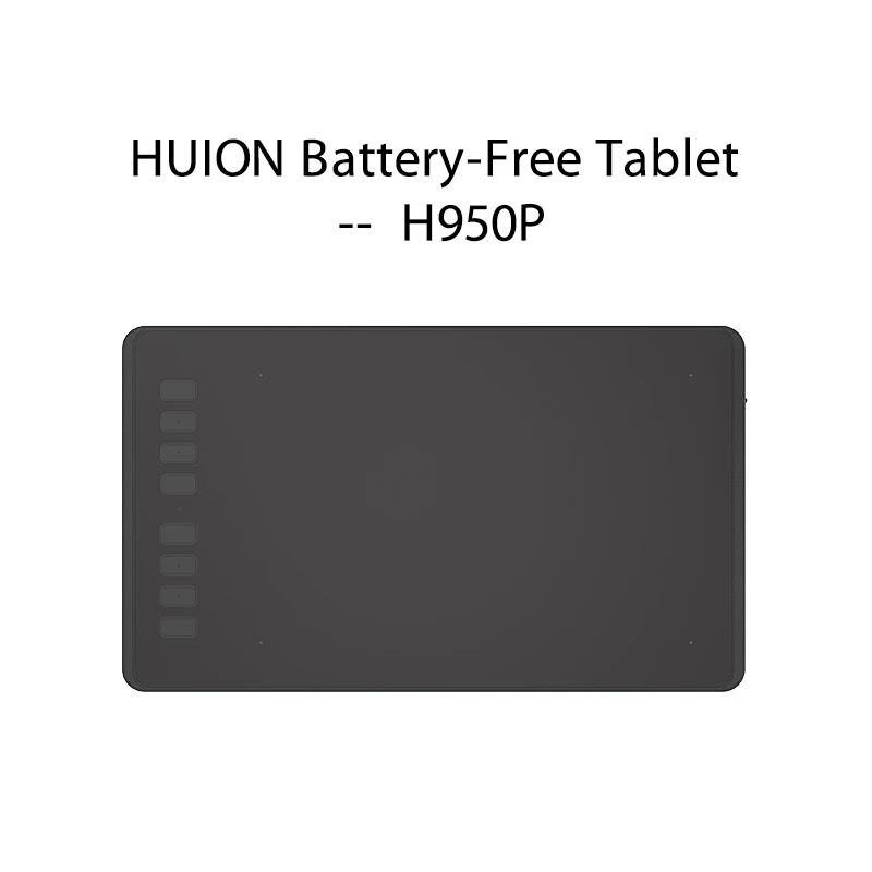 HUION сверхлегкие графические планшеты цифровой планшет ручка для рисования планшет с аккумулятором стилус для Mac и Windows- H640P/H950P