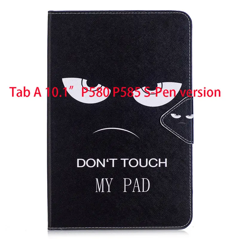 B012 Чехол для планшета для samsung Galaxy Tab A, A6, 10,1,, P580, P585, SM-P580, с S ручкой, чехол, модный, для девочек, с кошкой, с подставкой, кожаный чехол - Цвет: B012