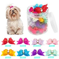 2pcs dog hair bows dog accessories with rubber bands rhinestone attached cat dog grooming bows diamond dog hair bows