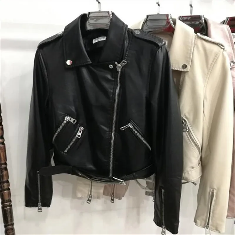 Осень 2018 новинка яркий цвет короткая кожаная женская куртка Женская из