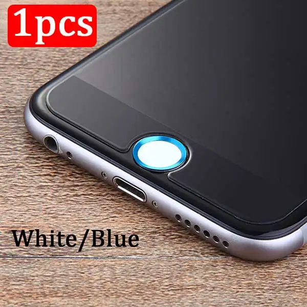 1pcs White Blue Универсальная наклейка на кнопку «домой» на для iphone 8 Plus 7 6s 6 Plus 5S SE для iPad, алюминиевая защита от отпечатков пальцев Touch ID, полное покрытие - Цвет: 1pcs White Blue