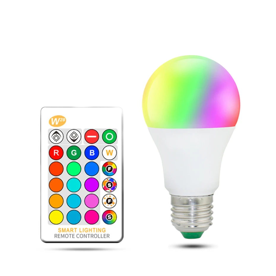 E27 RGB RGBW Светодиодная лампа 5 Вт 10 15 RGBWW с регулируемой яркостью умная для украшения