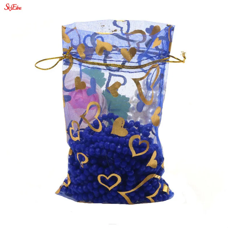 Royal blue 50 шт. органза сумка в форме сердца свадьба конфеты подарок мешок бронзового цвета вечерние посылка Сумки 7x9 9x12 11x16 13x18 15x20 20x30 8Z - Цвет: Royal blue