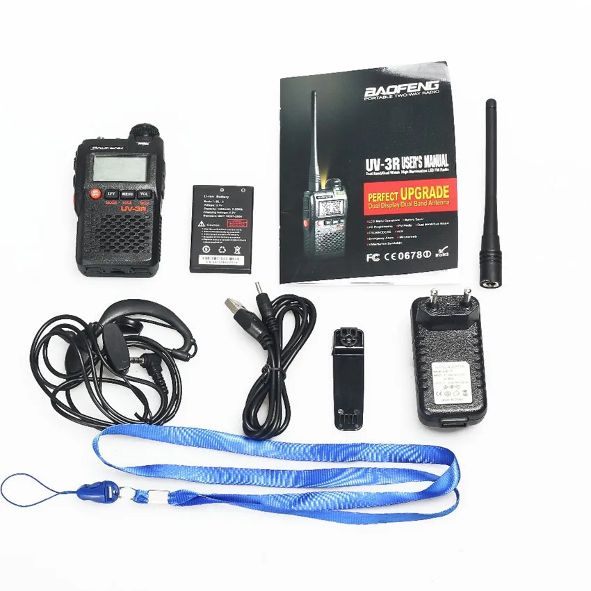 Baofeng UV 3R Мини Портативная рация CB Ham VHF UHF радиостанция приемопередатчик Boafeng