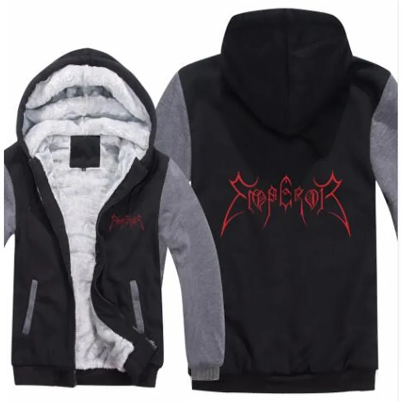 Зима император толстовки куртка мужская повседневная толстый флис черный металл