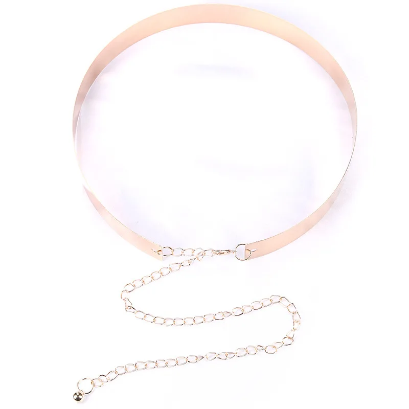 

Elegant Punk Women Belt Waist Gold Elastic Buckle Chain Cummerbunds Female Girls Dress Crystal Strap Waistband Gift BZ102