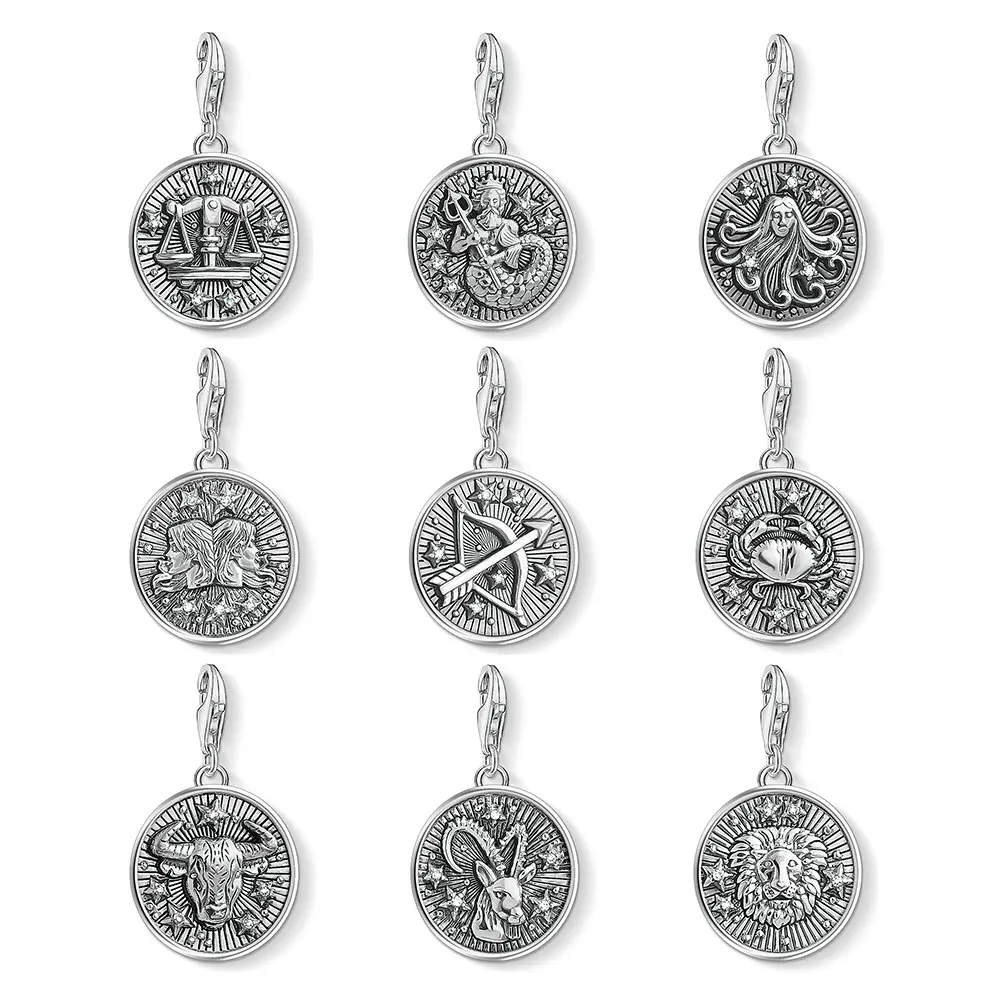 12 созвездий Шарм звезда знаки Зодиака Кулон 925 пробы серебро Близнецы Рак Лев