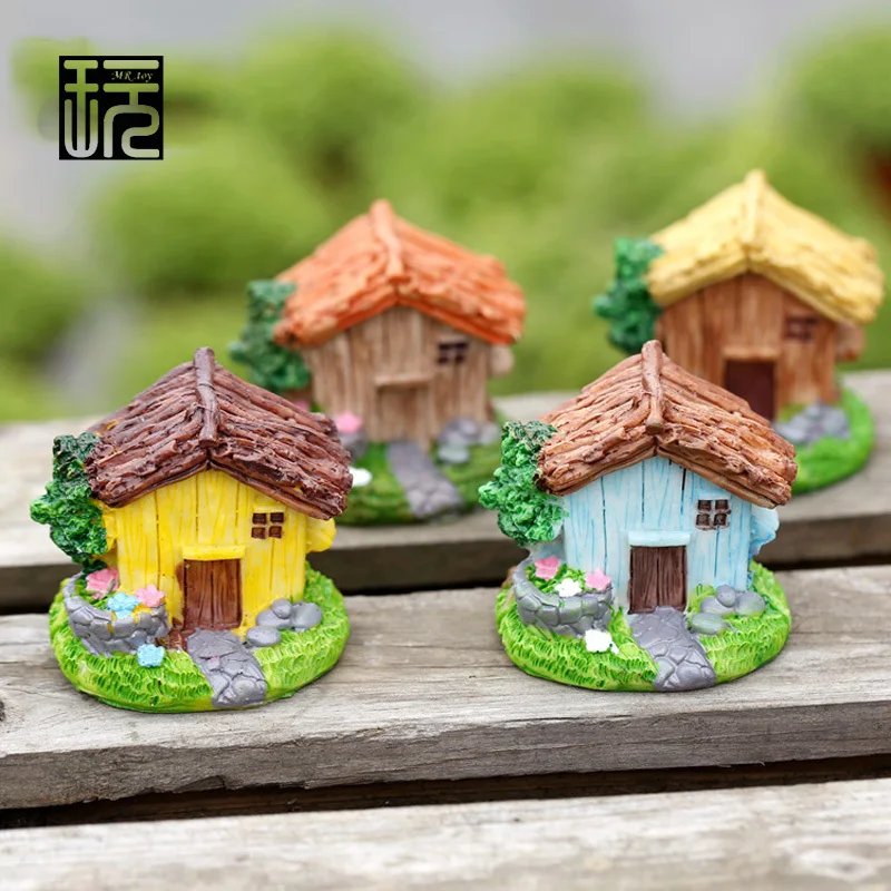 Смола ремесла мини дом модель орнамент сделай сам сказочный сад миниатюрные