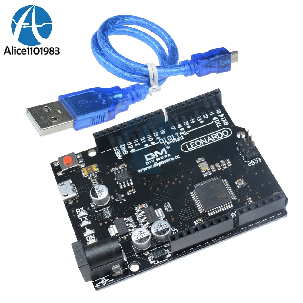 

ATMEGA32U4 ATMEGA32U4-AU Leonardo R3 Module For Arduino Development Board Pro Micro USB 3.3V 5V 16MHZ PWM Channel IO Port Cable