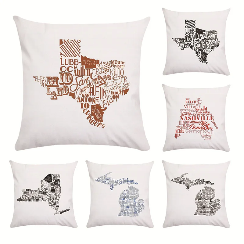 Наволочка для подушки с принтом карты мира наволочка дивана на талию текстиль