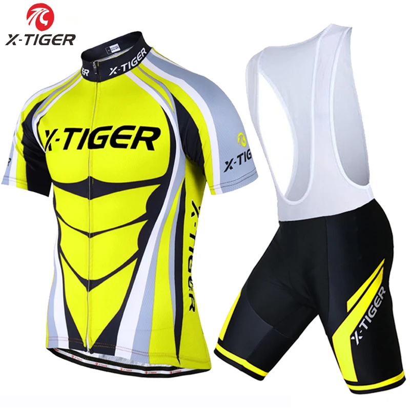 X-TIGER Pro летняя одежда для велоспорта Комплект Джерси для горного велоспорта Ropa Ciclista Hombre Maillot Ciclismo комплект из Джерси для шоссейного велосипеда - Цвет: Jersey and bib Pants