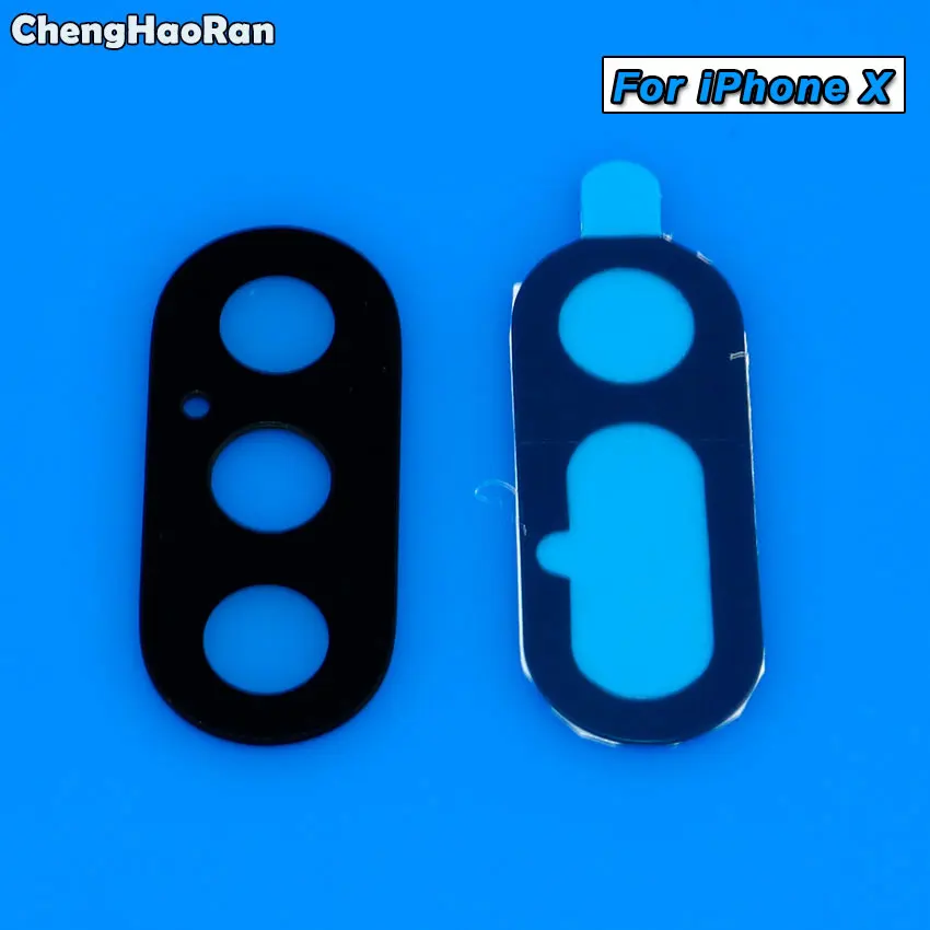 For iPhone X ChengHaoRan задняя камера стеклянный объектив для iPhone 8 7 6s 6 plus 5 5S SE X XR XS Max крышка объектива камеры с наклейкой - Цвет: For iPhone X