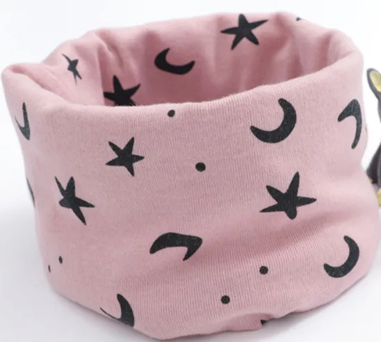 pink star dot Коллекция года, весенне-осенний хлопковый шарф для девочек детский шейный платок с рисунком совы для девочек, детское кольцо с круглым вырезом, волшебный шарф для мальчиков, детская одежда - Цвет: pink star dot