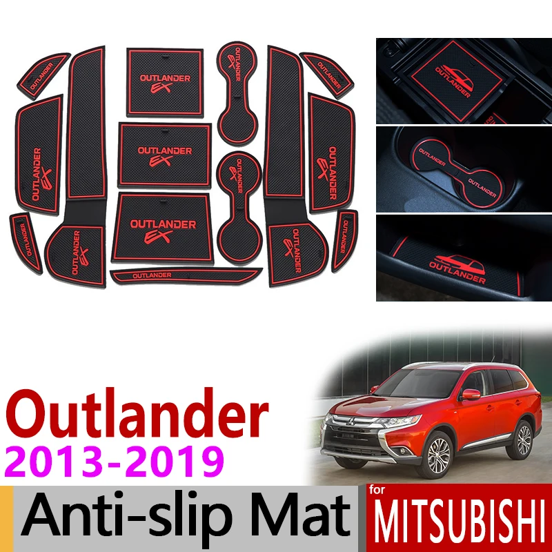 

Anti-Slip Rubber Gate Slot Cup Mat for Mitsubishi Outlander 2013 2014 2015 2016 2017 2018 2019 3rd Gen Accessories Car Stickers