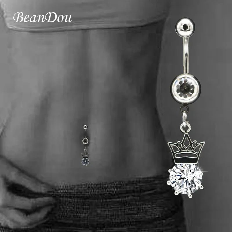 Модные милые девушки кольцо пупка принцесса проект &quotКорона&quot мотаться 316L