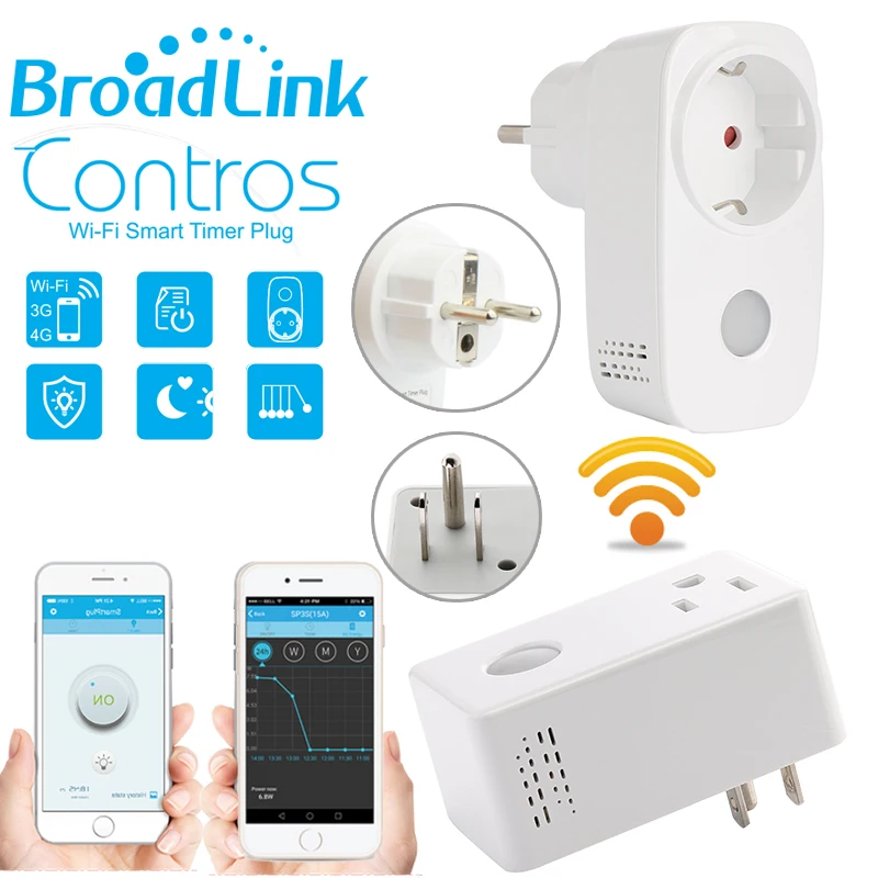 Broadlink Sp3, SP3S измеритель мощности монитор, 16А+ таймер wifi розетка умный пульт дистанционного управления для iphone Ipad Android