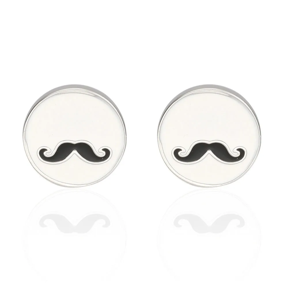 Роскошные белые черные эмалевые запонки для бороды мужские брендовые на
