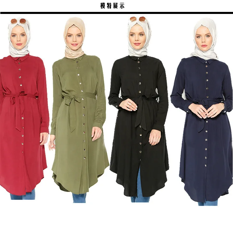 

Malaysian Women's Turkish Women's Loose Cotton Dress Big Dress Shirt Dress In The Middle East