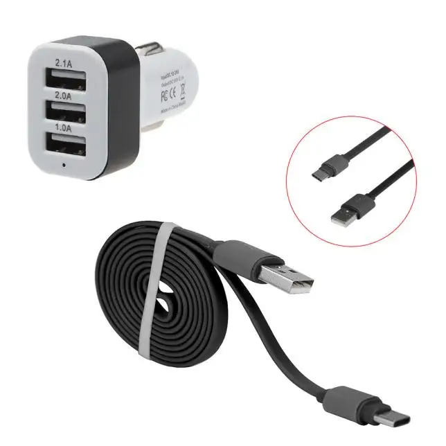 Автомобильное зарядное устройство Del с 3 портами USB Type-C для Nexus 6P / 5X OnePlus 2 td822 Прямая