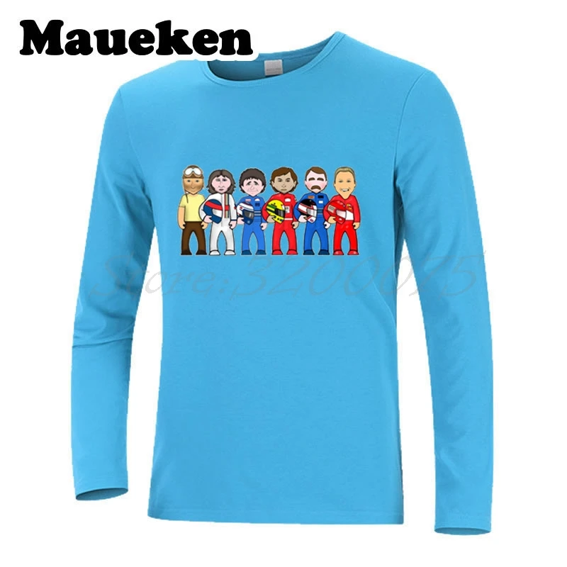 Для мужчин с длинным рукавом 1 Хуан Мануэля фанхио Михаэль Шумахер Айртон Сенна