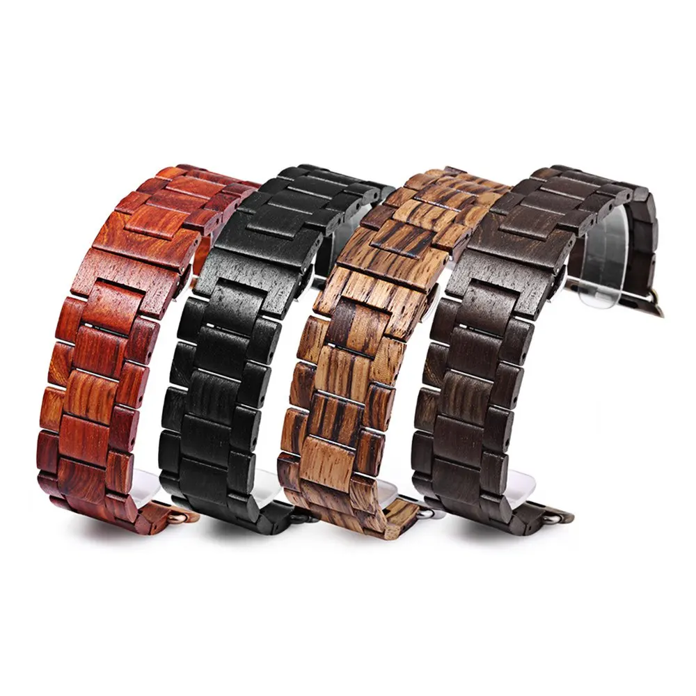 BEWELL ZS - B01 24 мм деревянный ремешок для часов с застежкой-бабочкой