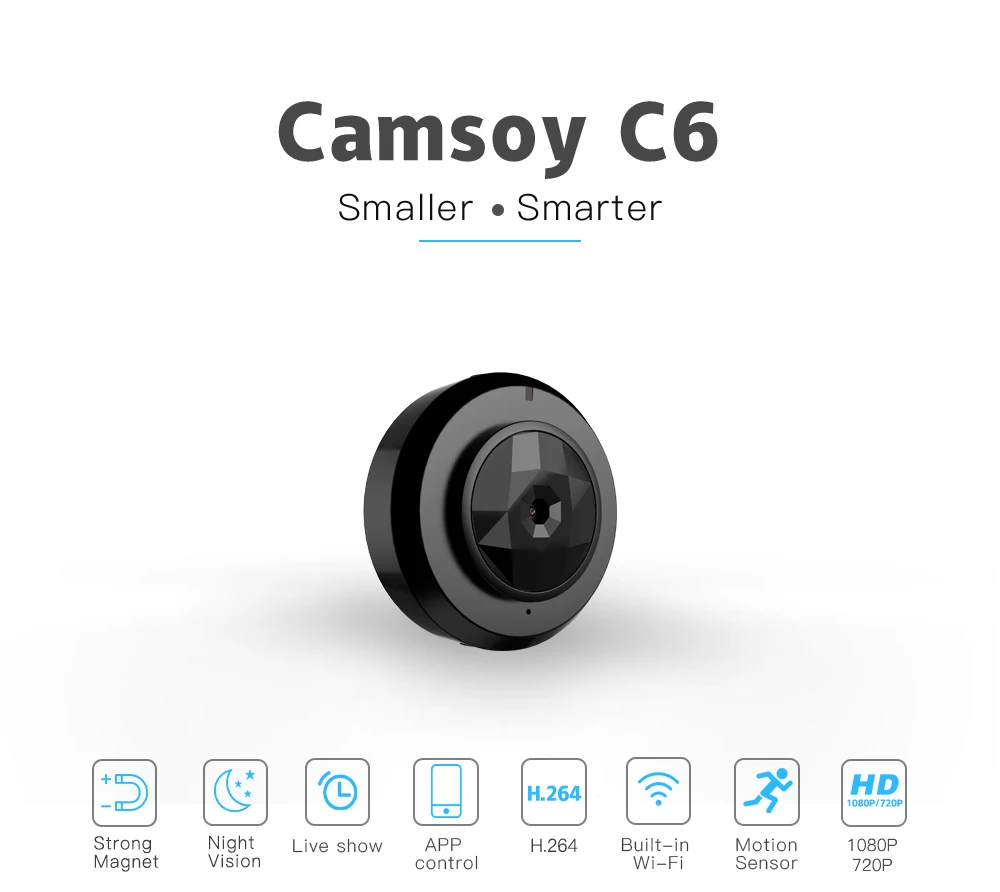 Мини камера Cookycam Micro Wi Fi HD 720 P маленький Cam со смартфоном приложение ночное видение