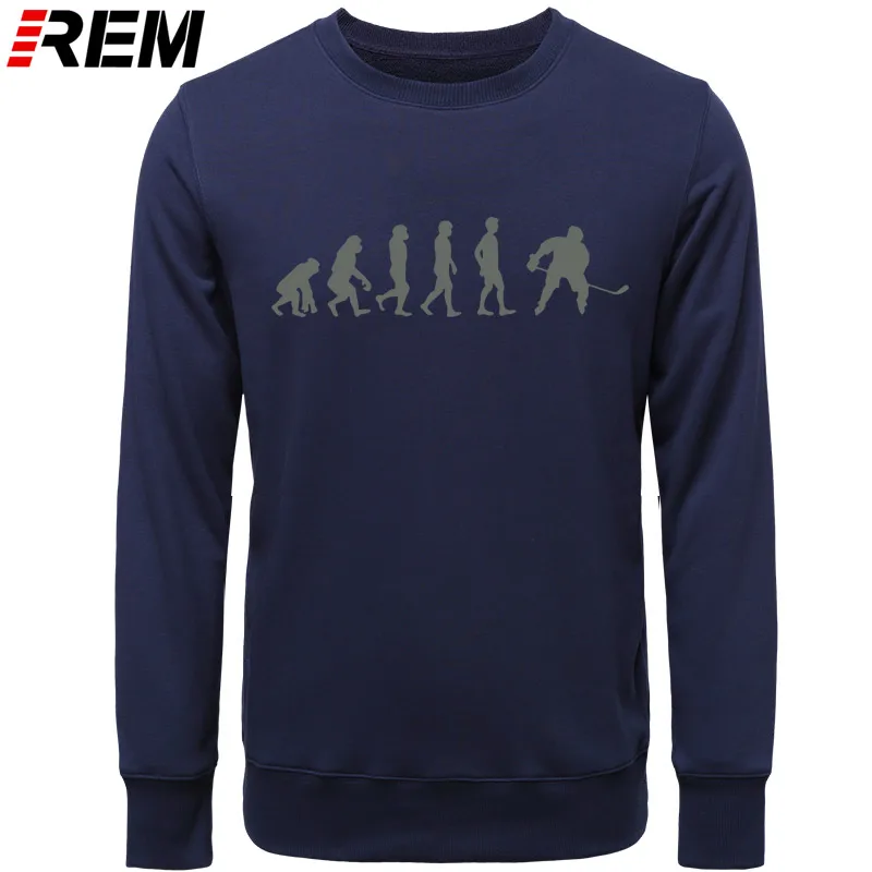 NAVY GRAY REN Evolution Hockeyer, мужские бутиковые повседневные популярные мужские топы из хлопка,, модные брендовые толстовки с круглым вырезом, толстовки - Цвет: NAVY GRAY