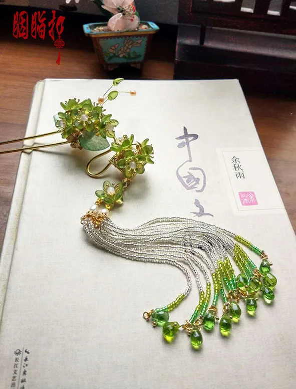 Hanfu аксессуары для волос цветные глазурованные серьги серия BingFen-YuYan оригинал