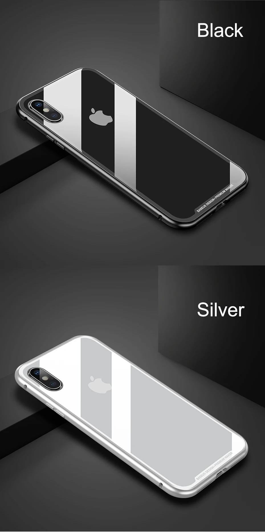 Baseus Магнитный адсорбционный чехол для телефона для iPhone XS Max XR Coque роскошное закаленное стекло с магнитом задняя крышка для iPhone Xsmax Fundas