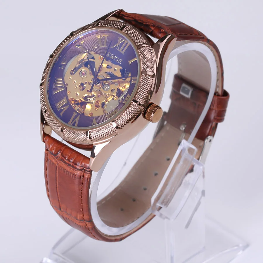 Часы скелетоны мужские фотохромные из голубого стекла автоматические|watch brand|watch