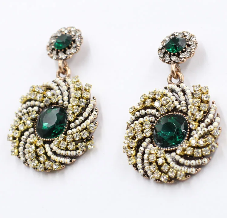 3 вида цветов Новое поступление года Хорошее качество заявление круглый кристалл шпилька Серьги заводская цена серьги