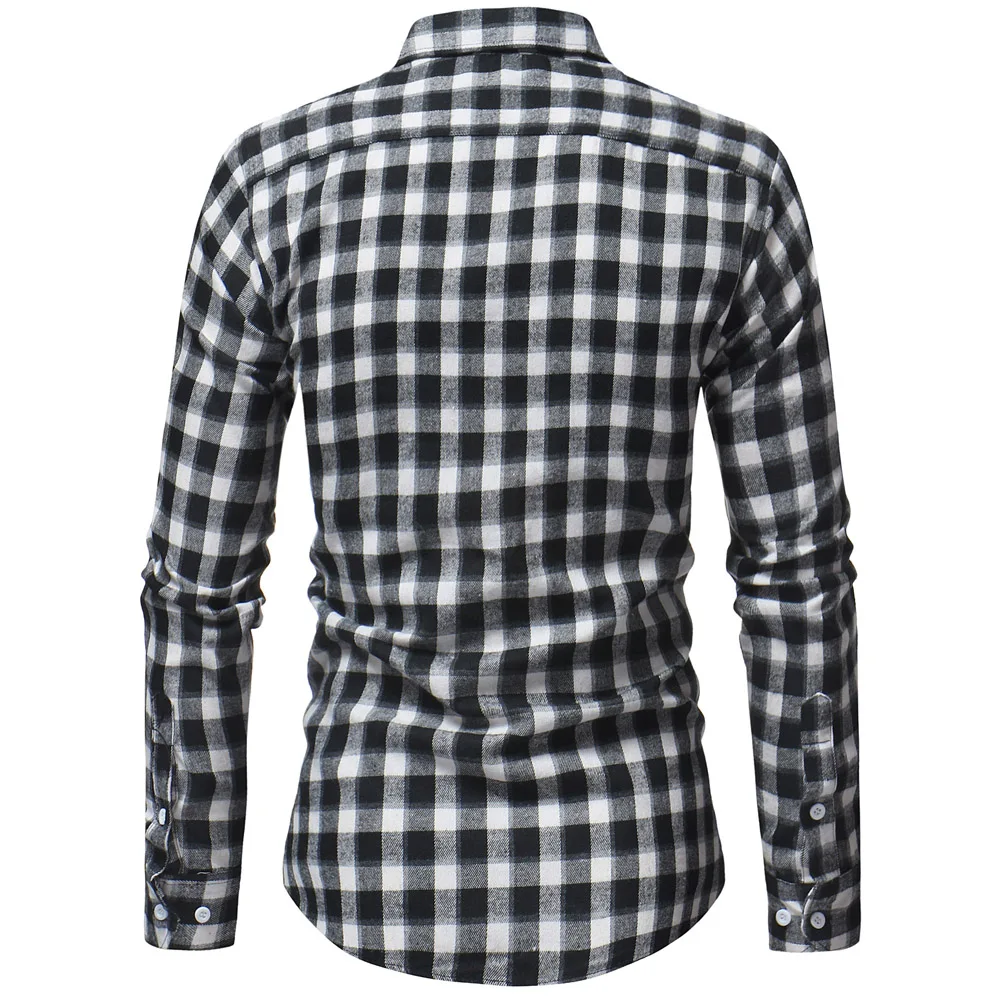 Мужские рубашки 2018 бренд Для мужчин Мода Длинные рукава Топы Классический