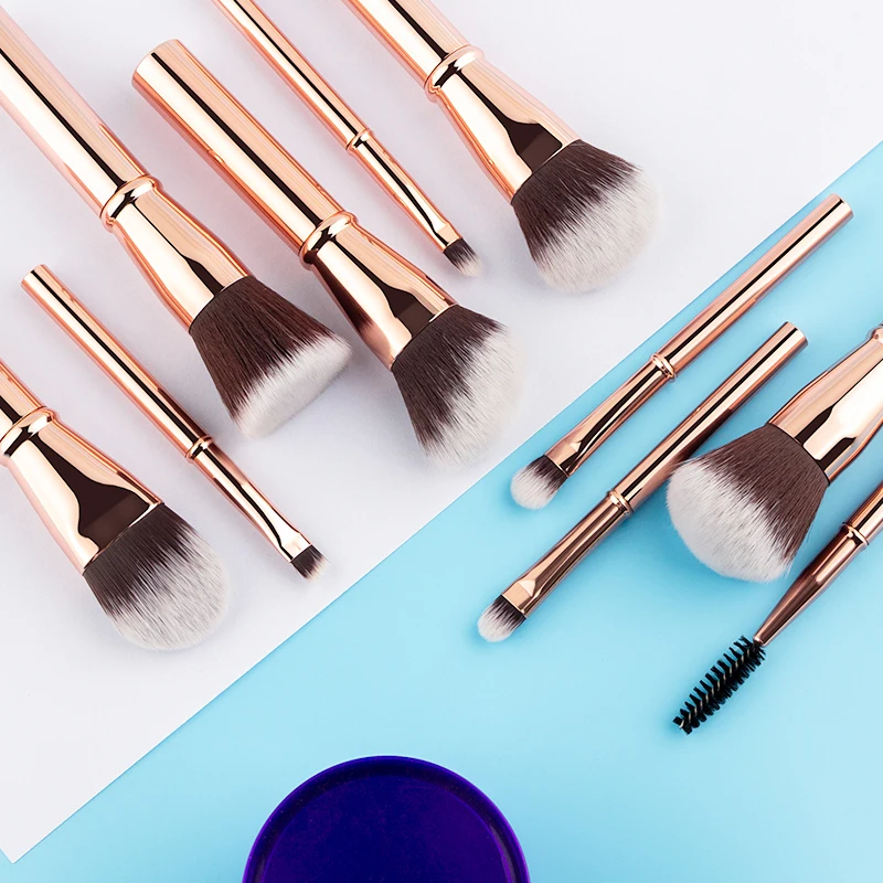Новинка 10 шт. набор кистей для макияжа размер путешествий кисти с пудрой румяна