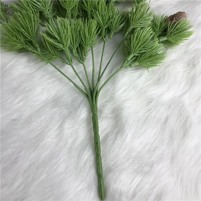 7 Branches Artificial plant pine cone grass decoration single branch Plastic Leaves Home Wedding Christmas Decor | Дом и сад
