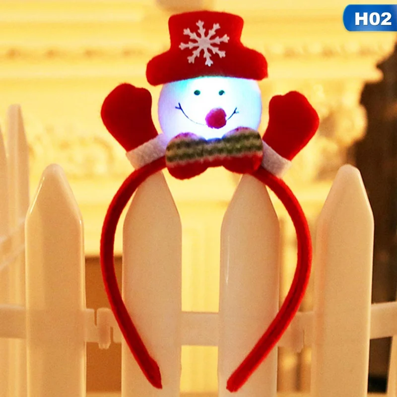 2 Прекрасный Рождественский Санта-олень, снеговик, медведь, светодиодный светильник, повязка на голову, светильник, украшение на голову, Рождественский подарок на год - Цвет: 2