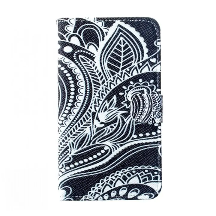 Black Flowers Чехол-Обложка для LG G3 D830 D831 D850 D855 LS990 VS985 F400, кожаный чехол-бумажник с цветочным принтом и американским флагом, флип-чехол для телефона, Fundas Capa P23Z - Цвет: Black Flowers