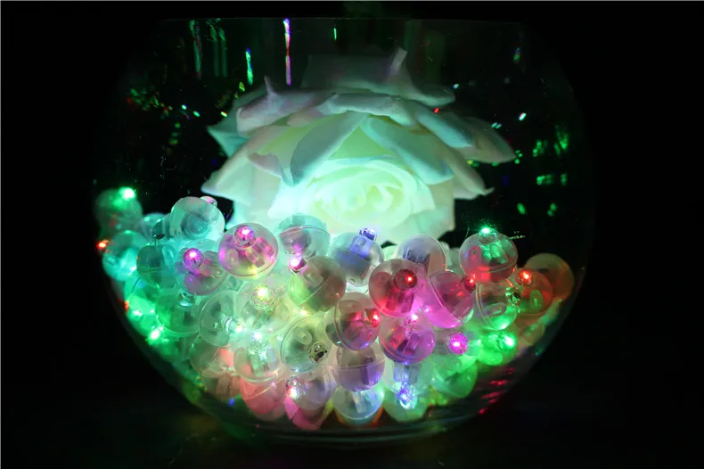 100 шт./лот, цветная круглая мини светодиодная RGB лампа, фонарик, шар, огни для нового года, украшения на Рождество, свадьбу, вечеринку