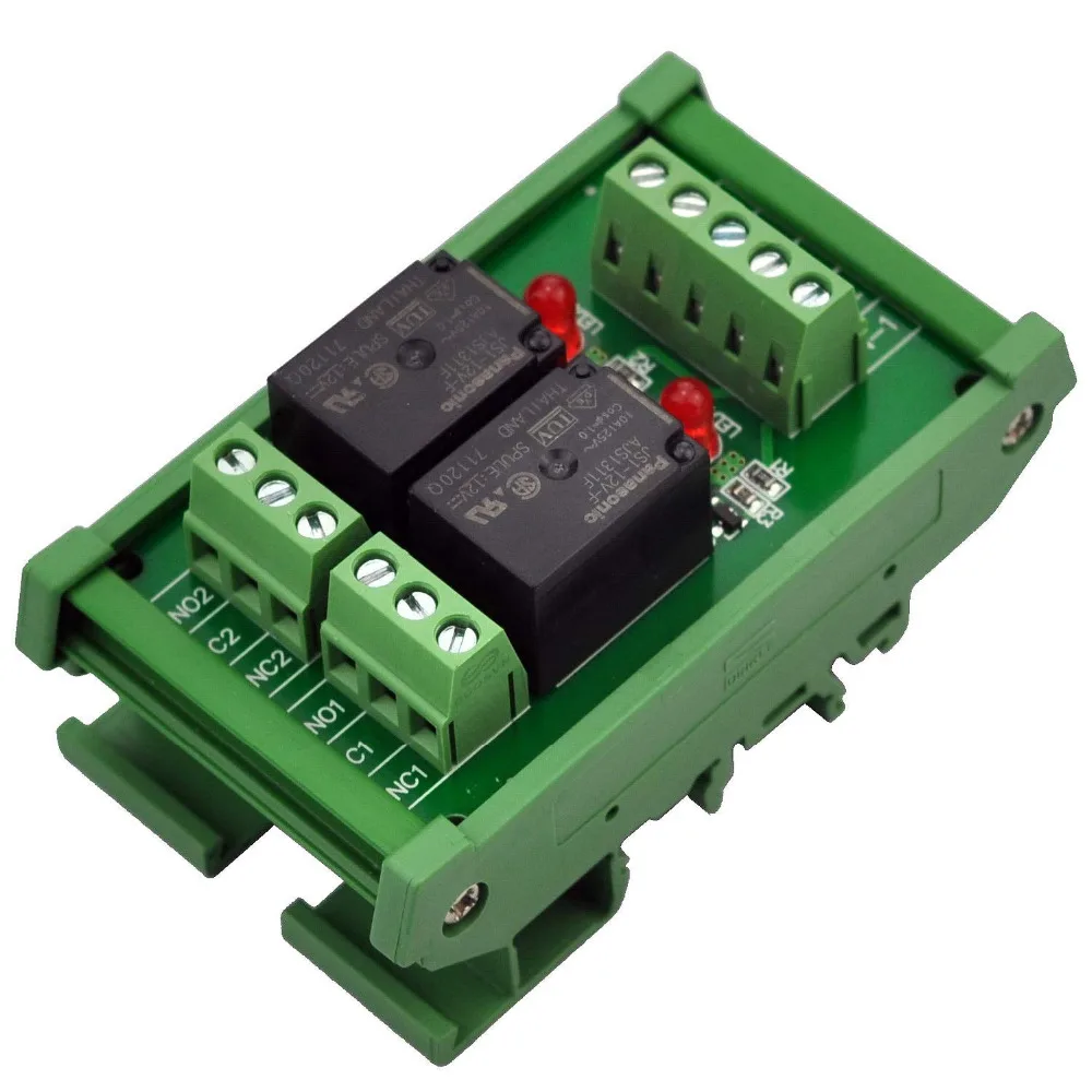 Интерфейсный модуль реле мощности 2 SPDT 10Amp с креплением на DIN-рейку для