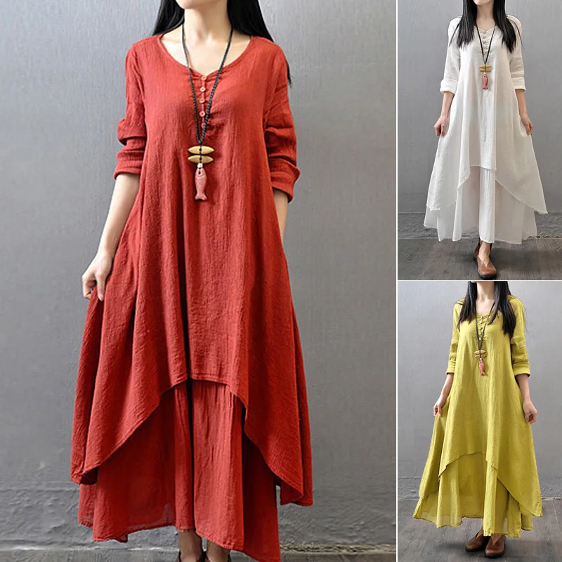 Белый имбирь кирпич красный Свободный осенний рукав Цыганская кофточка рубашка