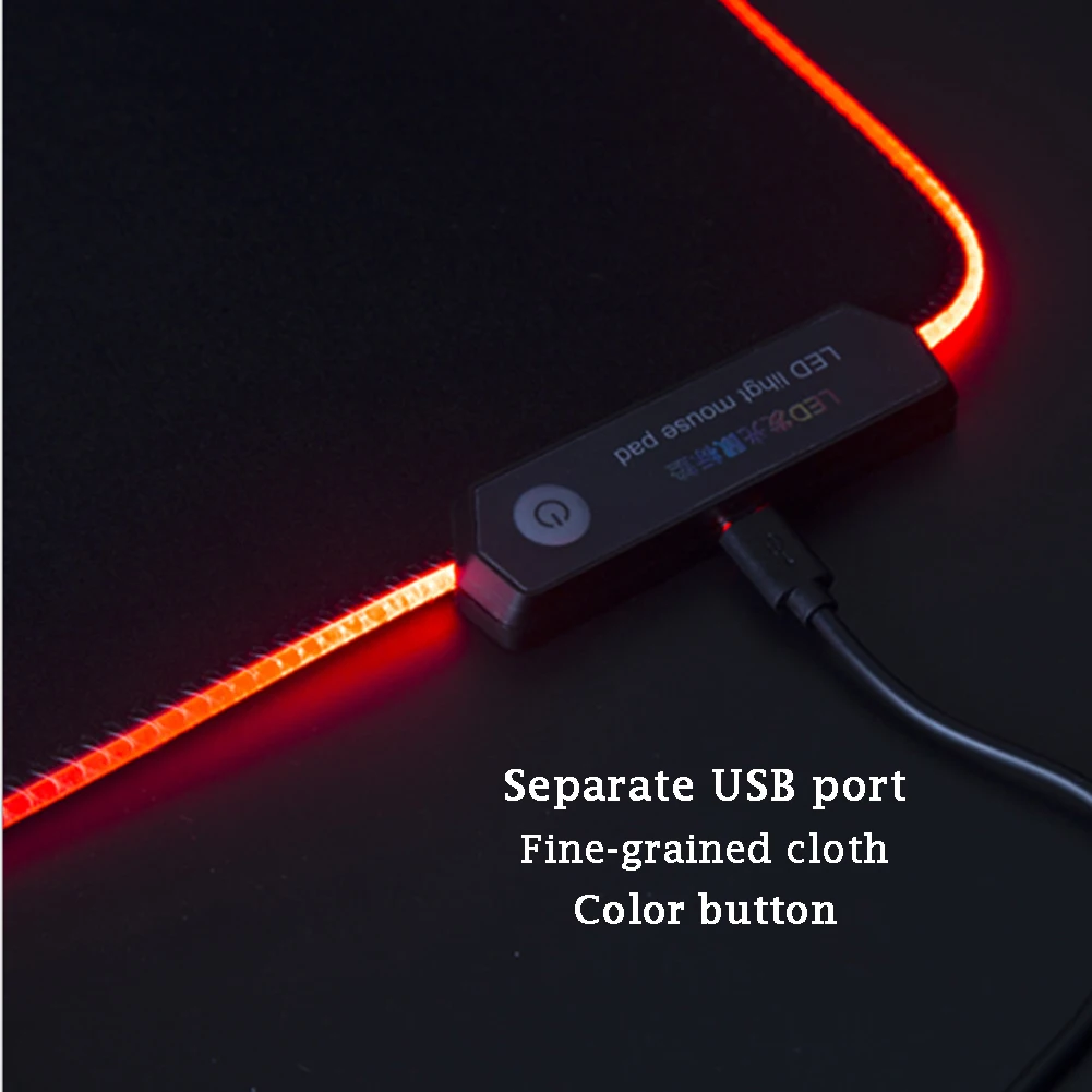 Большой RGB USB Красочный светодиодный освещение, подсветка коврик для мыши и клавиатура игровой коврик для ПК компьютера 250*300*4 мм