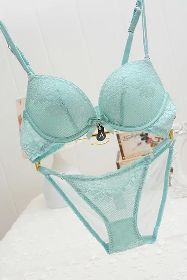 S56 модные удобные цветочный Кружево бантом Push Up Bra и Трусики для женщин комплект Для женщин пикантные Нижнее Бельё для девочек белье