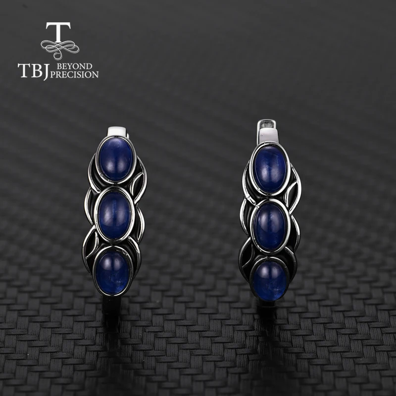 Женские серьги с сапфирами TBJ Подарочные ювелирные украшения натуральными