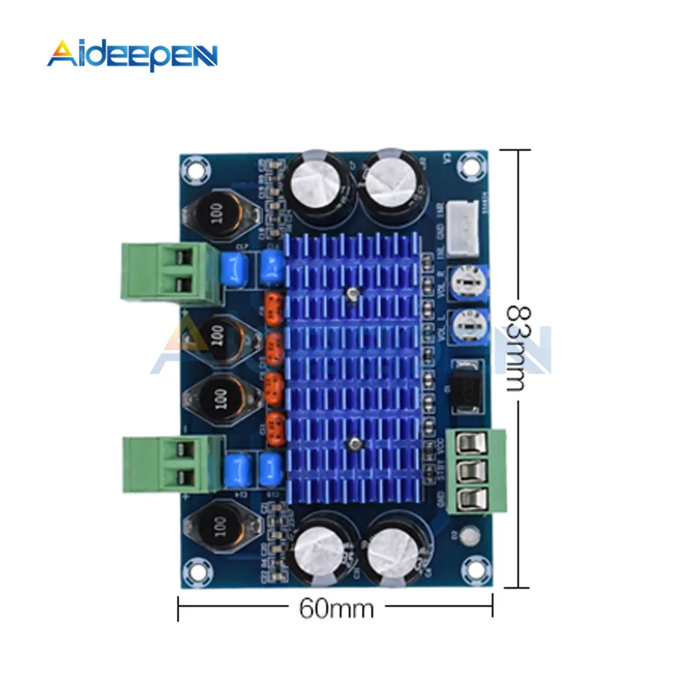Высокомощный цифровой усилитель мощности платы Hi-Fi 2*120 Вт XH-M572 TPA3116D2 шасси специальный штекер Вход 5 в 24 в 28 в выход 120 Вт