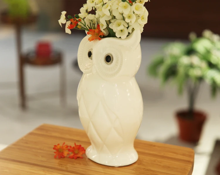 Фарфоровая фигурка совы ваза керамическая декоративная ручной работы